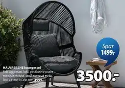 JYSK HALVREBENE loungestol tilbud
