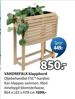 JYSK VANDREFALK klappbord tilbud