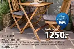 JYSK VRAADAL bord + stol tilbud
