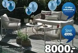 JYSK HOLMESTRAND 2 bord + sofa + 2 stoler - beige tilbud