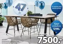 JYSK FAUSING bord natur + ILDERHUSE stol natur tilbud