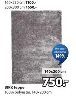 JYSK BIRK teppe tilbud