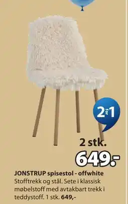 JYSK JONSTRUP spisestol - offwhite tilbud