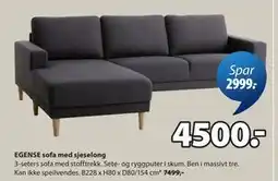 JYSK EGENSE sofa med sjeselong tilbud
