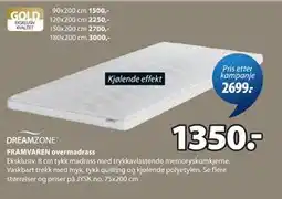 JYSK FRAMVAREN overmadrass tilbud