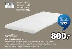 JYSK KJOSEN skummadrass tilbud