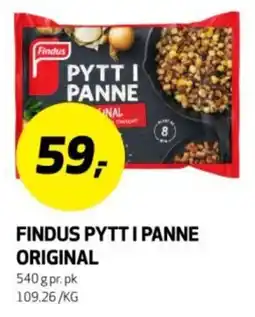 Bunnpris Findus pytt i panne original tilbud