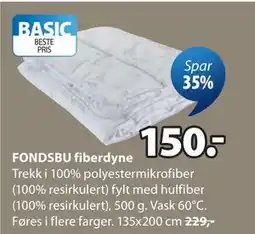 JYSK FONDSBU fiberdyne tilbud