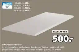 JYSK VINGAN overmadrass tilbud