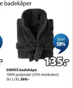JYSK SIMRIS badekåpe tilbud
