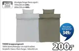 JYSK TINNE kreppsengesett tilbud