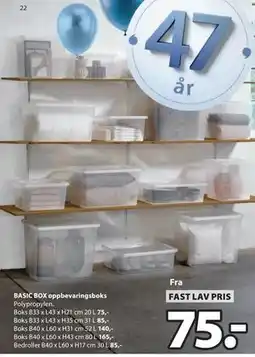 JYSK BASIC BOX oppbevaringsboks tilbud
