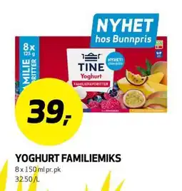 Bunnpris YOGHURT FAMILIEMIKS tilbud