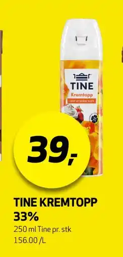 Bunnpris TINE KREM TOPP 33% tilbud