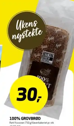 Bunnpris 100% grovbrød tilbud