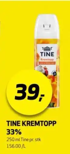 Bunnpris Tine kremtopp 33% tilbud