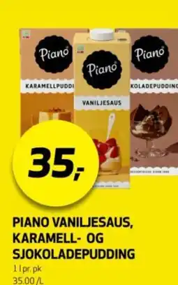 Bunnpris Piano vaniljesaus, karamell- og sjokoladepudding tilbud