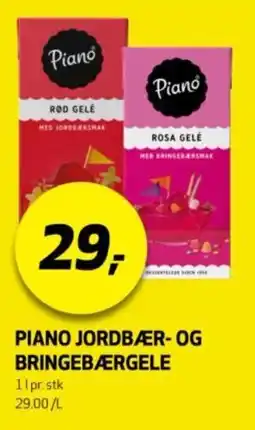 Bunnpris Piano jordbær- og bringebærgele tilbud