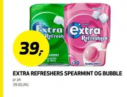 Bunnpris Extra refreshers spearmint og bubble tilbud