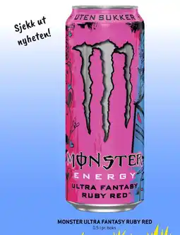 Bunnpris Monster ultra fantasy ruby red tilbud