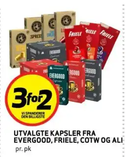 Bunnpris Utvalgte kapsler fra evergood, friele, cotw og ali tilbud