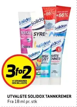 Bunnpris Utvalgte solidox tannkremer tilbud