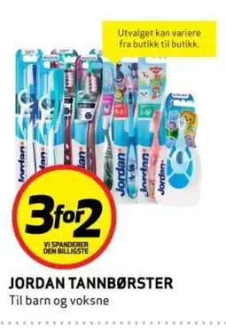 Bunnpris Jordan tannbørster tilbud