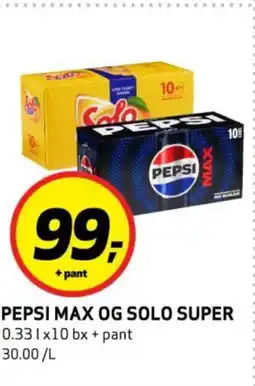Bunnpris Pepsi max og solo super tilbud