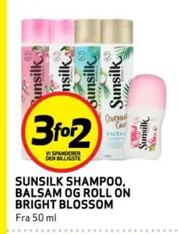 Bunnpris Sunsilk shampoo, balsam og roll on bright blossom tilbud