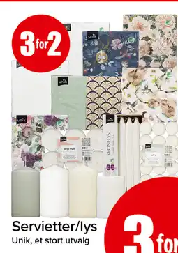 Spar Servietter/lys tilbud