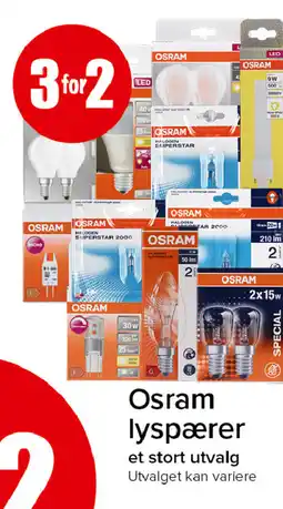 Spar Osram lyspærer tilbud