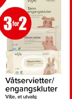 Spar Våtservietter/ engangskluter tilbud