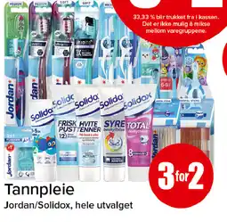 Spar Tannpleie jordan/solidox, hele utvalget tilbud