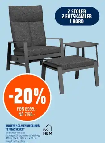 Coop Obs Bohem holmen recliner terrassesett tilbud