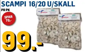 Scampi 16/20 u/skall