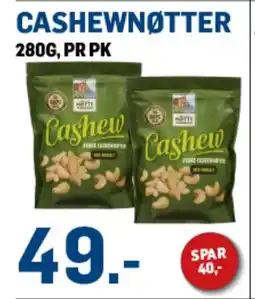 Price Lagerbutikk Cashewnøtter tilbud
