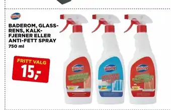 Baderom, glassrens, kalkfjerner eller anti-fett spray