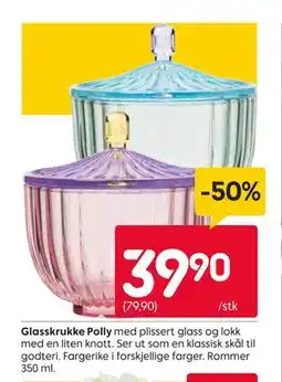 Rusta Glasskrukke Polly tilbud