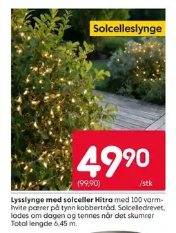 Rusta Lysslynge med solceller Hitra tilbud