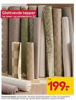 Rusta Glattvevde tepper tilbud