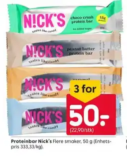 Rusta Proteinbar Nick's tilbud