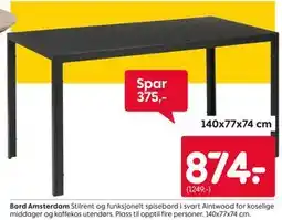 Rusta Bord Amsterdam tilbud