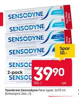Rusta Tannkrem Sensodyne tilbud