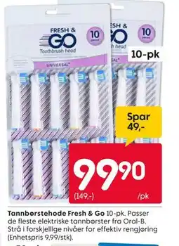 Rusta Tannbørstehode Fresh & Go tilbud