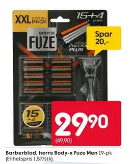 Rusta Barberblad, herre Body-x Fuze Men tilbud