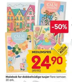 Rusta Malebok for dobbeltsidige tusjer, Medlemspris tilbud