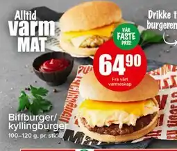 Spar Biffburger/kyllingburger tilbud
