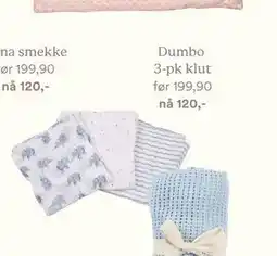 Kid Interiør Dumbo 3-pk klut tilbud