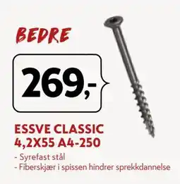 Byggmakker ESSVE CLASSIC 4,2X55 A4-250 tilbud