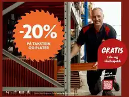 Byggmakker 20% PÅ TAKSTEIN OG PLATER tilbud